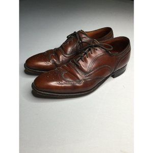 VTG Frank Brothers Cognac Burgundy Brown Brogue Wingtip Oxfords Men’s Sz 12 AAA
